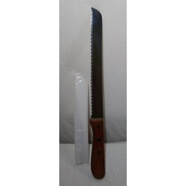 Capco Serrated Bread Knife 8" Stainless Steel Blade, Wood Handle with Sleeve