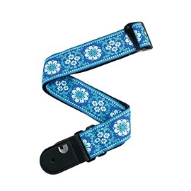 D'Addario Accessories Guitar Strap - Guitar Accessories - Electric Guitar Strap, Acoustic Guitar Strap, Acoustic Electric Guitar Strap & Bass Guitar Strap - Woven, Peace Love - Blue and White