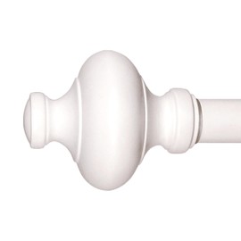 Cardiff 36-72 Inch Adjustable Curtain Rod Set, 1 Inch Diameter in White
