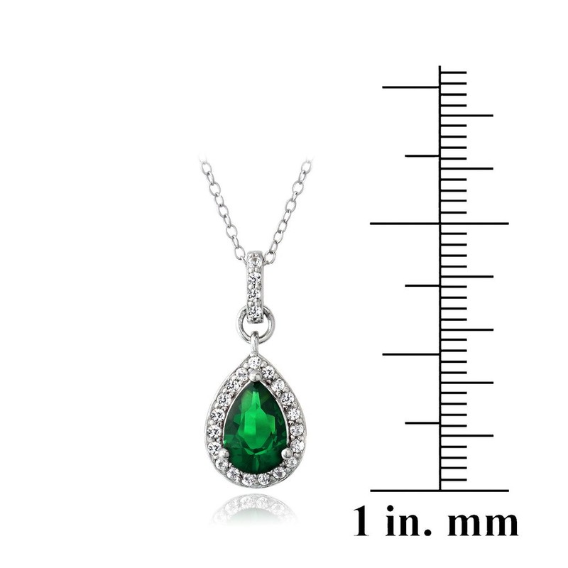 Collar de plata de ley con piedras preciosas sintéticas y