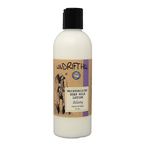 Windrift Hill Moisturizing Goat Milk Hand & Body Lotion 8 Ounce Bottle (Relaxing)