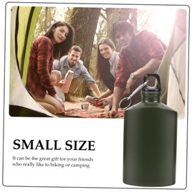 Generic Canteen Water Bottle Flat Outdoor Accessory Durable for Camping Hiking Compact Travel Flask with Hook Random Shades