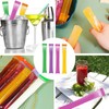 100 Pcs Ice Popsicle Bags with funnels,Multicolor Transparent Stackable Easy