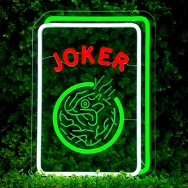 Mahjong Neon Sign for Wall Decor - Game Neon Acrylic USB Powered LED Wall Art Decor, Light Up Sign Dimmable, for Man Cave Bar Club Mahjong Party Casino Room 14.02" x 10.12"