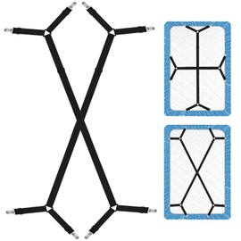 MUXTTAO Bed Sheet Clips, Bed Sheet Holder for Bedding, 2 Pcs, Black