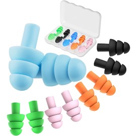 Earplugs for Sleeping,5 Pairs Noise Cancelling Silicone Earplugs for Sleeping Swimming Snoring Concerts