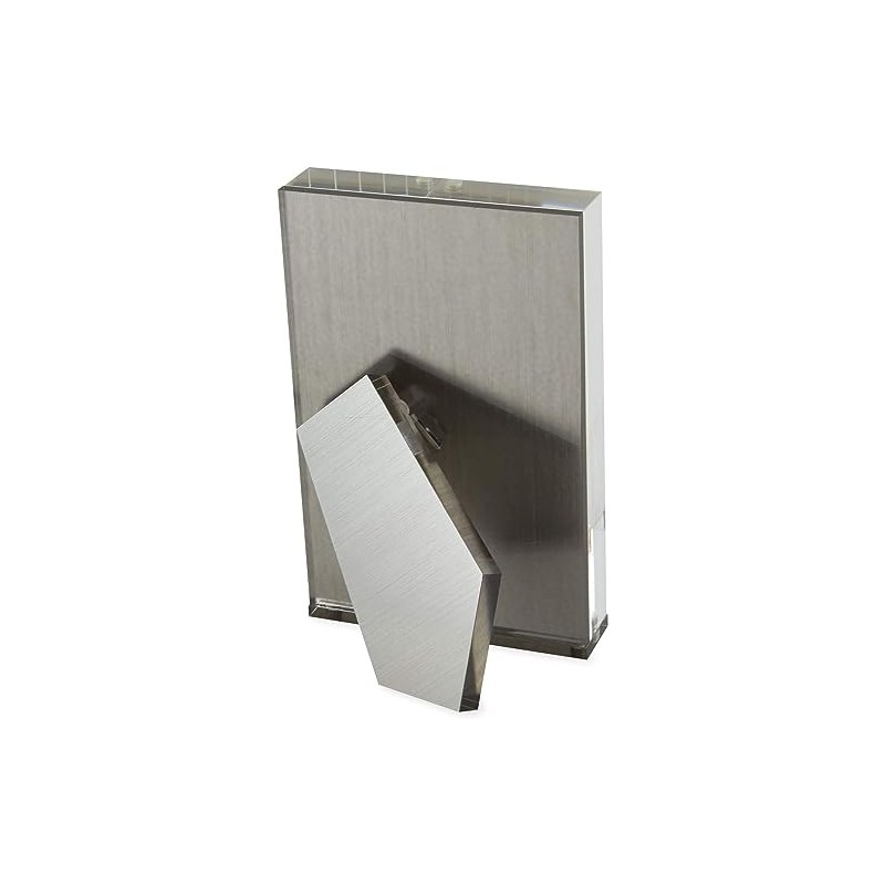 Tizo 5" X 7" Acrylic Crystal Clear Photo Frame, Silver