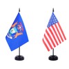 JBSJBS USA Michigan Desk Flag 12" Solid Pole Deluxe Set