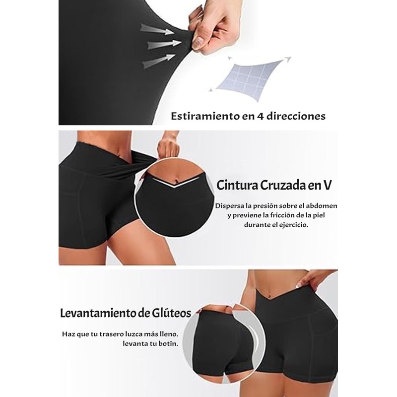 MONAS Pantalones Cortos de Entrenamiento para Mujer, 3.5 Pulgadas, sin