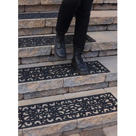 Rubber Stair Treads Non-Slip Outdoor 35”x10” (5-Pack) – Anti-Slip Step Mat