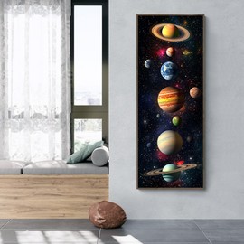 Zariocy 5D Large Diamond Art Kits for Adults Planets Universe, Diamond Painting Art Scenery Round Full Drill Crystal Diamond Embroidery Paintings Arts Craft for Home Office Wall Decor 30x80 cm