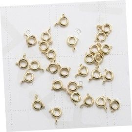 SEWACC 20pcs Golden Alloy Spring Ring Clasps for DIY Jewelry Making Durable Jewelry Accessory for Necklaces and Bracelets for Crafting Unique Charms and Cosplay