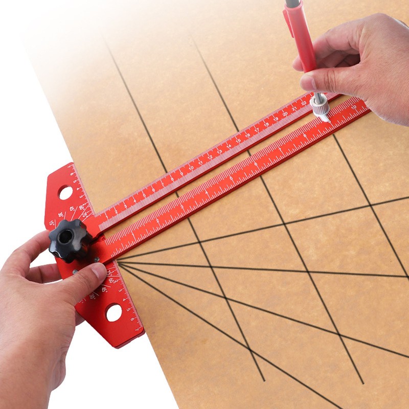 T Square Ruler Protractor for Crafting Aluminum Alloy Woodworking Scriber