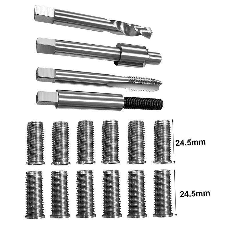 JMSMSH M8*1.25 Metric Thread Repair kit,12 24.5MM Stainless Steel Inserts