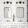 Unicozin Modern Bathroom Light Fixtures, 3 Light Vanity Lights, Black