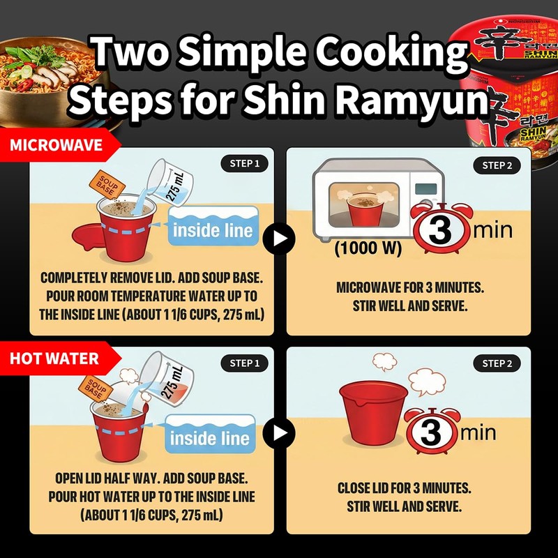 Nongshim Shin Ramyun Cup of Noodles, Spicy Signature Korean Instant