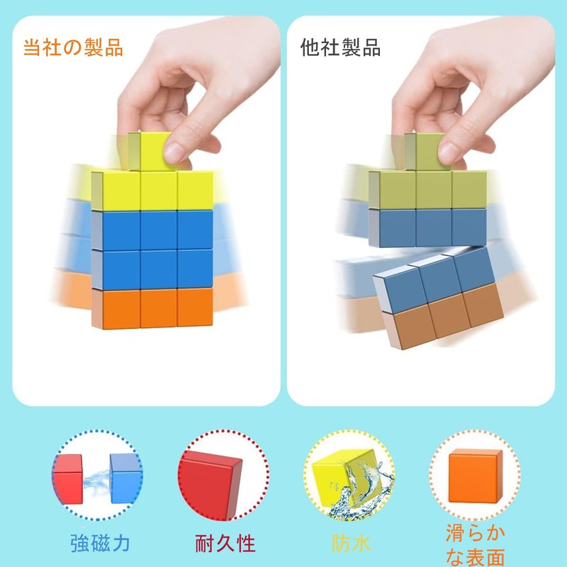 VIXA Magnetic Cubes, Magnetic Toys, 35 Pieces, 1.2 inches (30