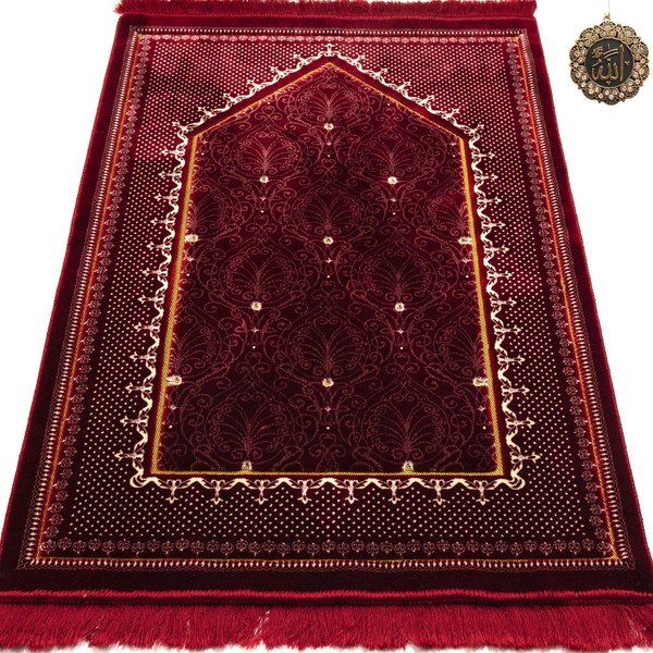 Modefa Velvet Prayer Rug | with Car Hanger | Janamaz