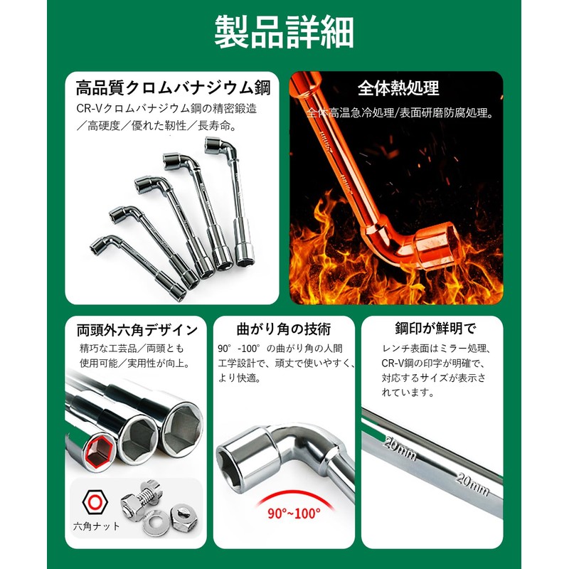 DFsucces Hex Offset Socket Wrench, L-Type Wrench, Through Bolt Hex