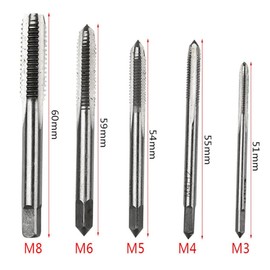 Wolfride 6 Pcs Set Torsion Tap Set Screw Thread Repair Bolt Removal Tap Drill Reverse Tap Dice Set M3 M4 M5 M6 M8 Tap Handle Adjustable for Hand Tapping Work