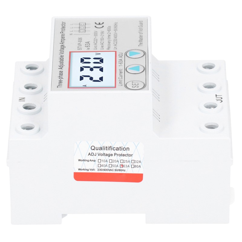Adjustable Voltage Protector 3Phase LCD Multifunctional SelfResetting STVP936 230v 400V