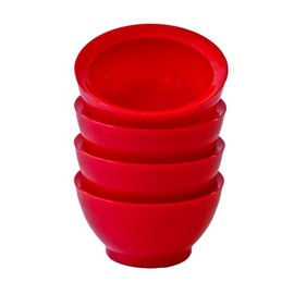 Calibowl LaJolla Stack Plastic Soup/Cereal Bowls, Red, Set of 4