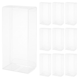 MECCANIXITY 10 PCS Clear Gift Box,2.5"x1.9"x5.8" Transparent Candy Box Plastic Favor Boxes Packing Box for Candy Cookies Christmas Wedding Party Wrapping