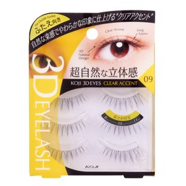 Cozy Honpo 3DEYES Eyelashes 09 Clear Accent False Eyelashes 09 Clear Accent 3 Pairs (x1)