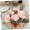 LIFKOME 3piezas Anillo De Vela Flores Artificiales De Rosas para