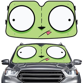 GENANY Blue Alien Invader Windshield Sun Shade for Car SUV Truck (55x30 Inches), Sun Shade Windshield, Shades for Front Windows, Sunshade for Car Windshield, Protector Blocks UV