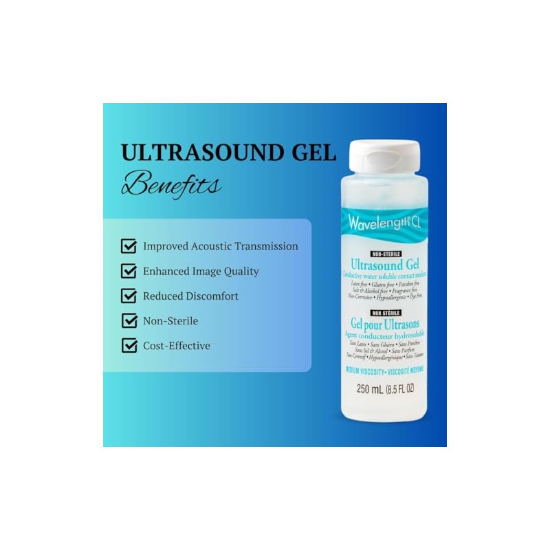 Wavelength® MP Clear Multi-Purpose Ultrasound Gel Transmission Gel (250 ml)