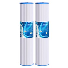 ICEPURE 20" x 4.5" Whole House Pleated Sediment Filter for Well Water,Remove Rust,Chlorine, Replacement Cartridge for ECP5-BB, AP810-2, HDC3001, SPC-45-1005, CP5-BB, ECP1-20BB, S1-20BB,R30-20BB,2Pack