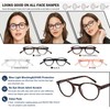 EYEURL 4-Pack Round Reading Glasses for Women Men Neck Hanging