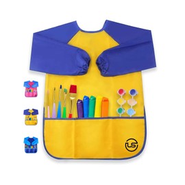 Ultimate Stationery Art Smocks for Kids, Waterproof Children and Kids Art Smock Yellow, Toddler Paint Smock and Kid Apron