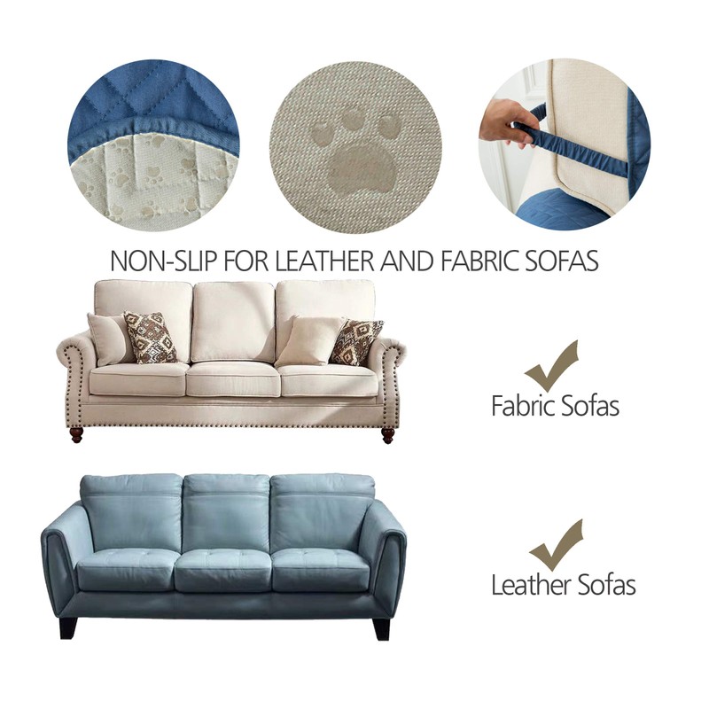 Anti-slip Sofa Cover for leather with Anti-skip Dog Paw Print