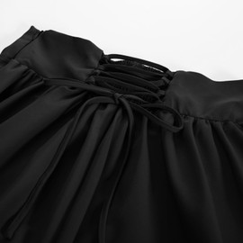 SCARLET DARKNESS Women's Victorian Costume Skirt Medieval High Waist Maxi Skirt, black