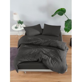 Venice Home 100% Cotton Jersey Duvet Cover Set - Extra Soft - Easy Fit - 3 Piece Set - All Season - Comfy - 3 pcs (White, King/Cal King)