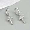 Aretes de plata cruz para mujer con caja de regalo