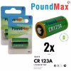 PoundMax CR123A 3.0v Lithium Camera Battery - 2 Count