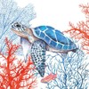 20 napkins, turtle in the ocean, table decoration, decoupage, napkin
