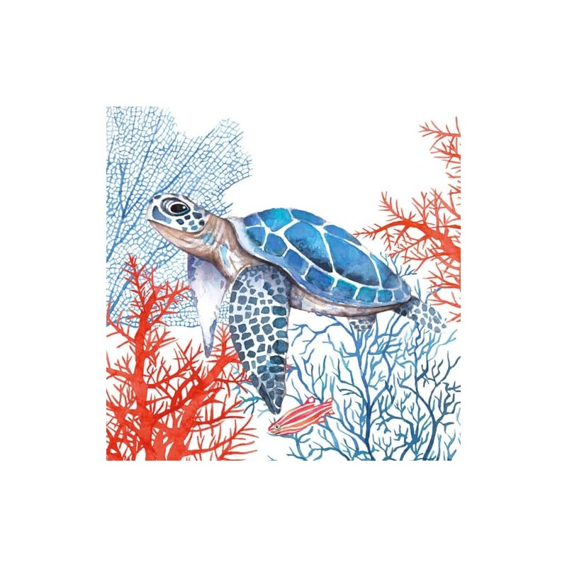 20 napkins, turtle in the ocean, table decoration, decoupage, napkin