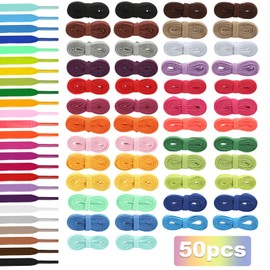 UILYNIU 25 Pairs Colored Shoe Laces Flat Shoelaces,Durable Replacement for Athletic Shoe Laces, Multipack Shoestrings for Sneakers Skate Shoe Laces Boots Sport Shoes,120cm/47inch (25 Colors)