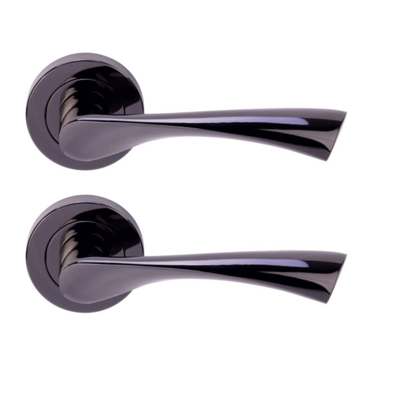 HANDLEZONE® Zena Lever On Round Rose Door Handles, Internal Passage