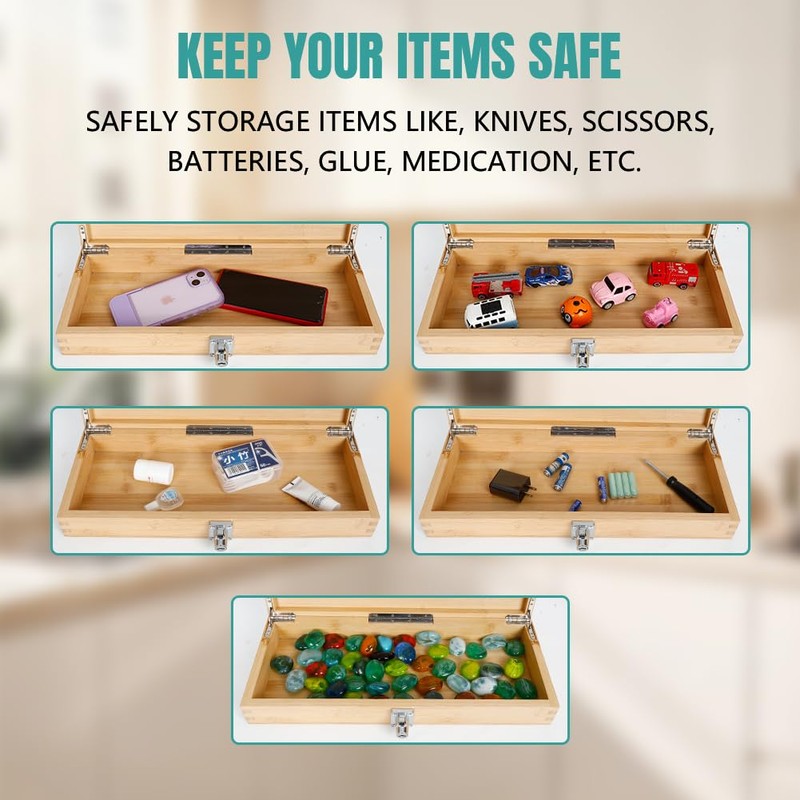 Knife Storage Box with Lock - Kitchen Knife Holder Lockable