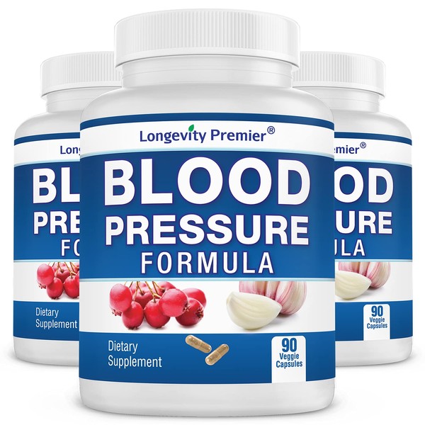 [3-Bottle Value Pack] Longevity Blood Pressure Formula [90 Capsules] -Scientifically