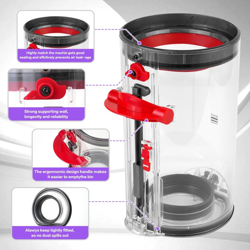 YAYA-Bechine Dyson Large Dust Container, Compatible with V11, V15, SV14,SV15,