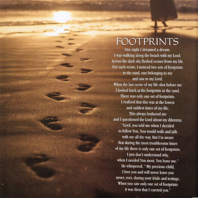 Dicksons Footprints Poem Sepia Sunset 15 x 12 Wood Decorative