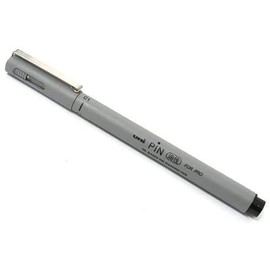 Mitsubishi Pencil Permanent Pen, Fine Point, PIN 01, Black, 0.029 inches (0.49 mm), PIN01A.24 [x 4 Pieces]