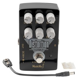 Musiclily Pro Electric Guitar Effects Pedal DC 9V Adapter Powered True Bypass, Distortion