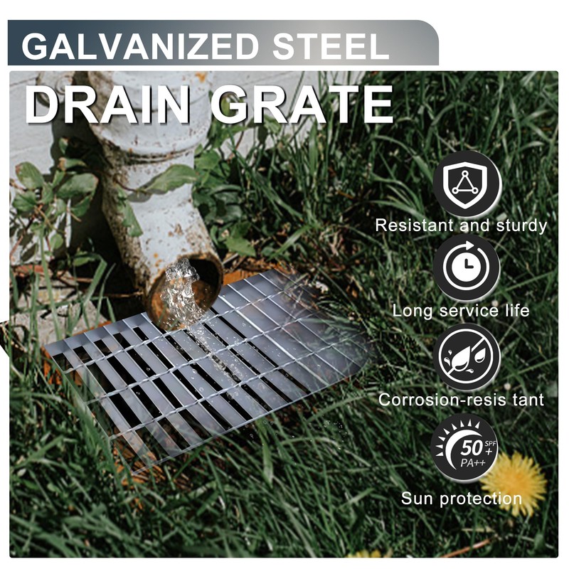 Galvanized Steel Drainage Grate, Heavy Duty B125 Floor Drain Cover,